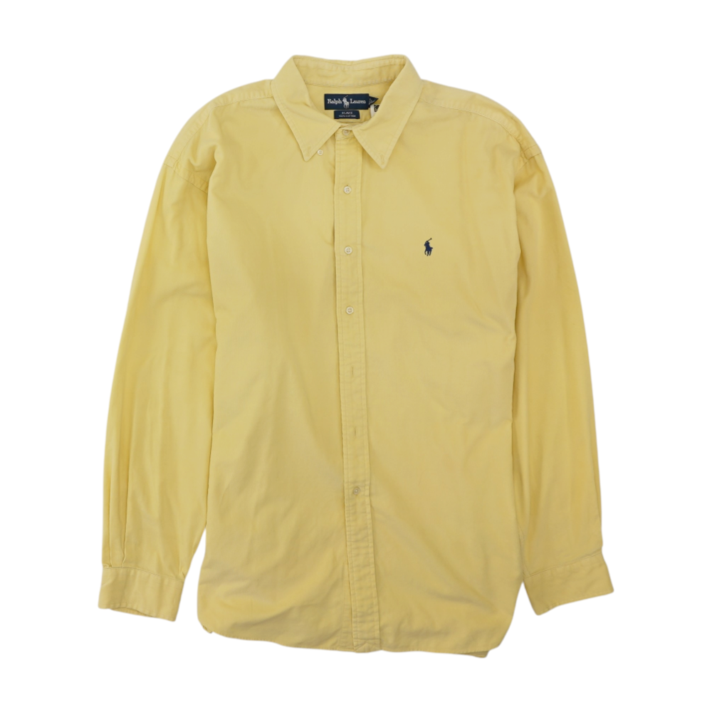 Yellow Solid Long Sleeve Button Down