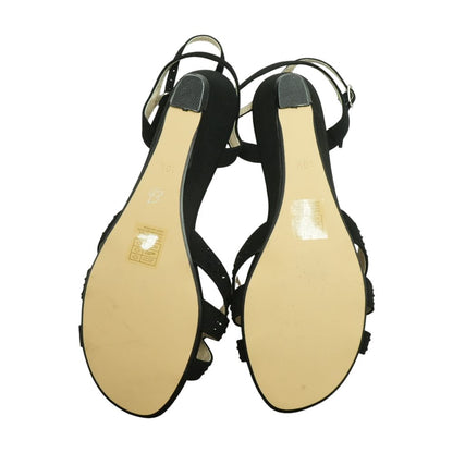 Black Wedged Sandals
