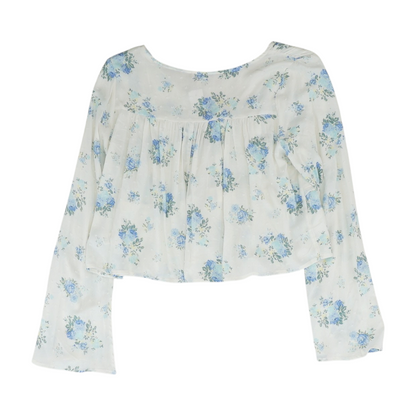 White Floral Blouse