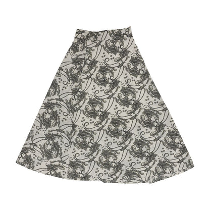 White Misc Midi Skirt