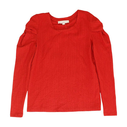 Red Solid Long Sleeve Blouse
