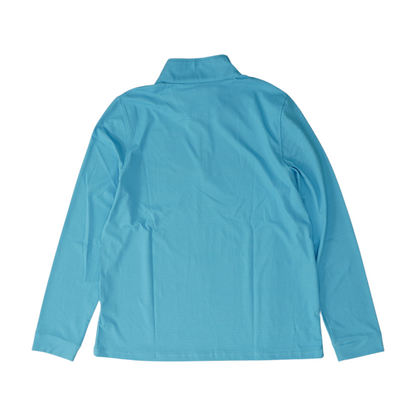 Blue Solid 1/4 Zip Pullover