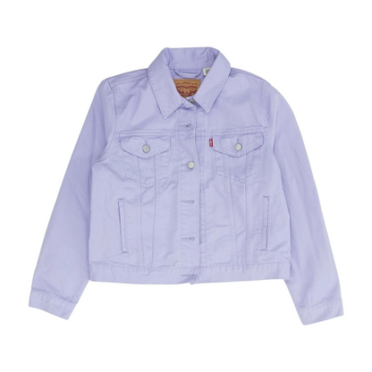 Purple Solid Denim Jacket