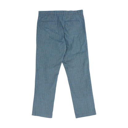 Gray Plaid Straight Pants