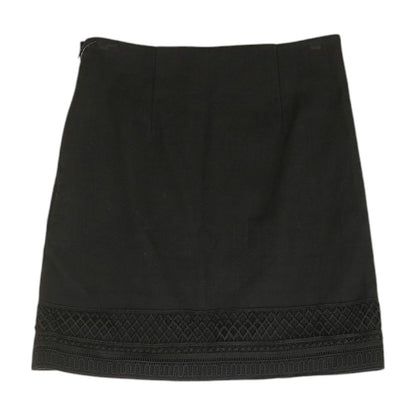 Black Solid Midi Skirt