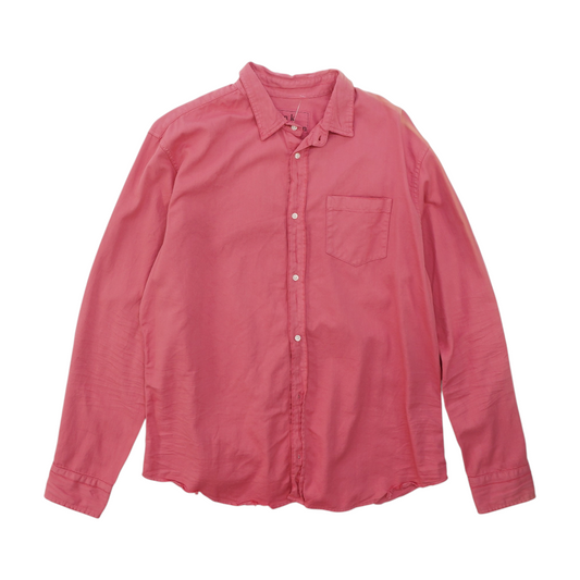 Pink Solid Long Sleeve Button Down