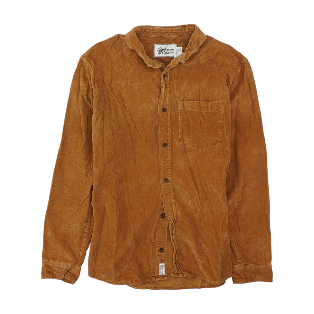 Brown Solid Flannel Button Down