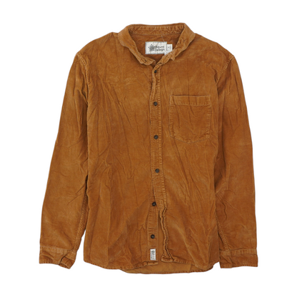 Brown Solid Flannel Button Down