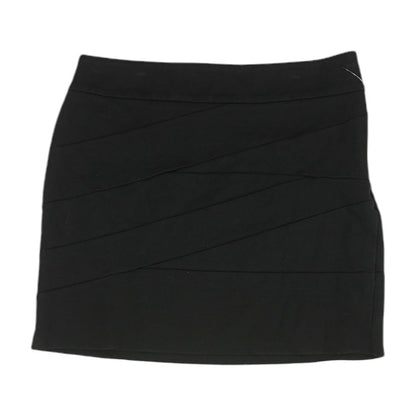 Black Solid Mini Skirt