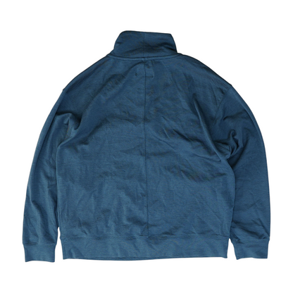 Blue Solid 1/4 Zip Pullover