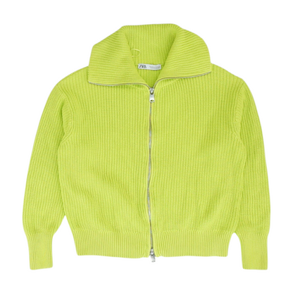 Neon Green Cardigan Sweater