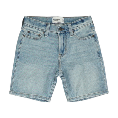 Blue Solid Denim Shorts