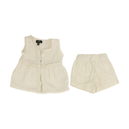 Beige Sleeveless Set