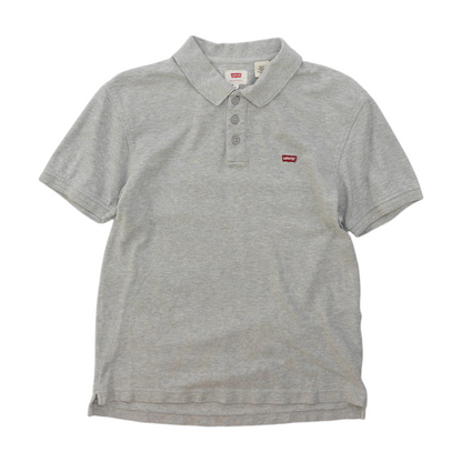 Gray Solid Short Sleeve Polo