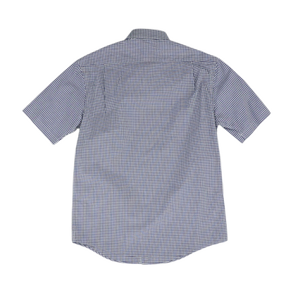 Navy Check Short Sleeve Button Down