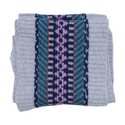 Gray Graphic Wool Scarf