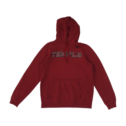 Red Temple Owls Solid Hoodie Pullover