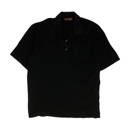 Black Solid Short Sleeve Polo