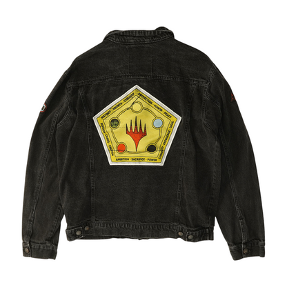 Black Solid Denim Jacket