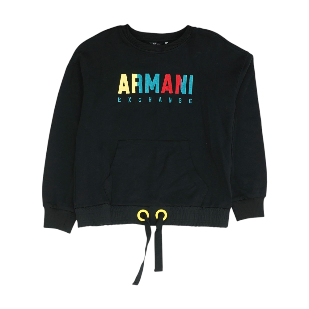 Black Solid Sweatshirt Pullover