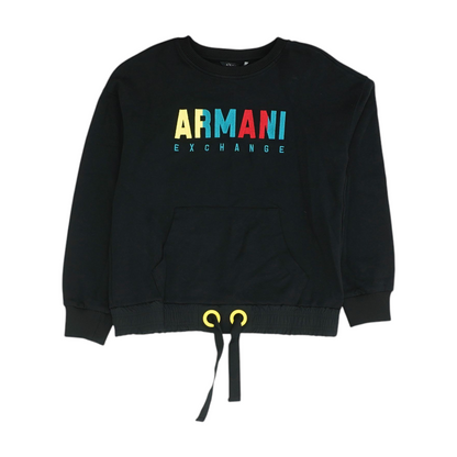 Black Solid Sweatshirt Pullover