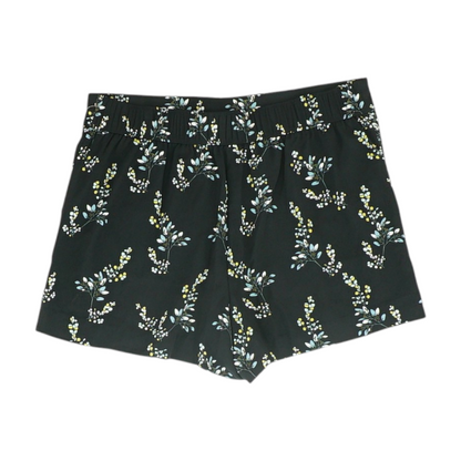 Black Floral Chino Shorts