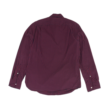 Navy Check Long Sleeve Button Down