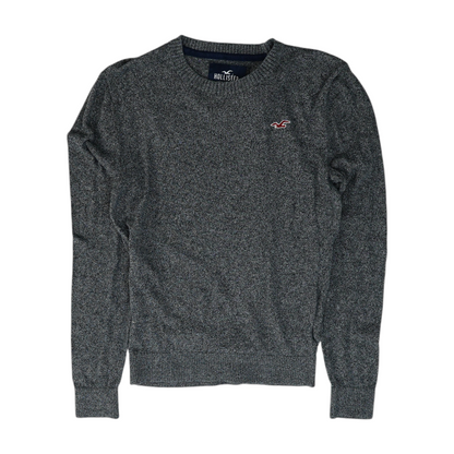 Blue Solid Pullover Sweater
