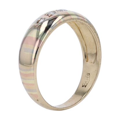 14K Tri-Tone Gold Band
