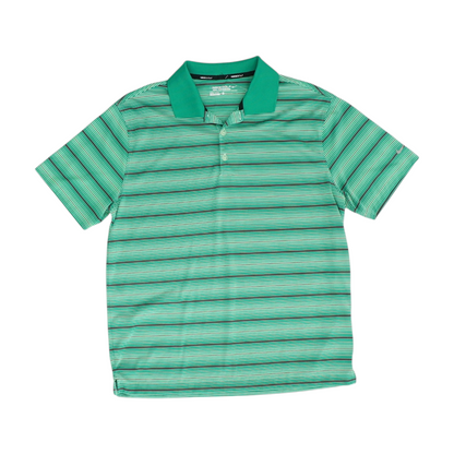 Green Striped Short Sleeve Polo