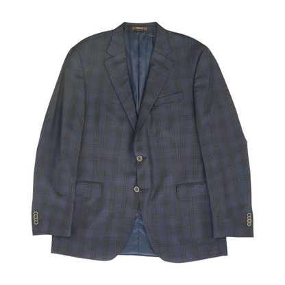 Peter Millar Blue Tall Plaid Sport Coat – Image 1
