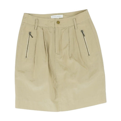 Tan Solid Mini Skirt