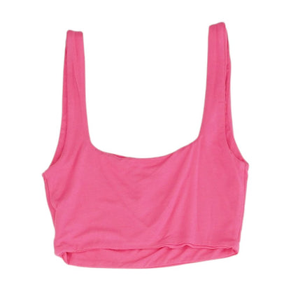 Pink Solid Sleeveless Blouse