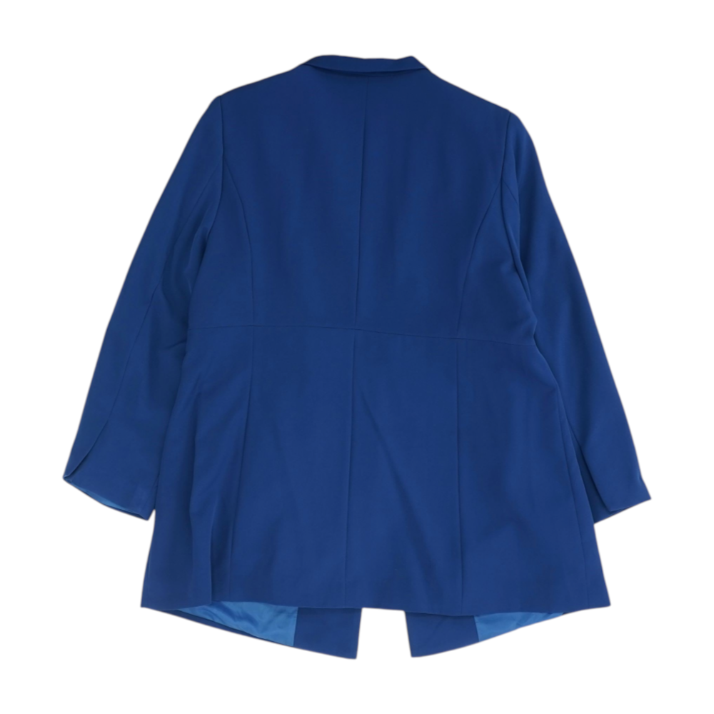 Blue Plus Size Solid Blazer