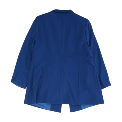Blue Plus Size Solid Blazer