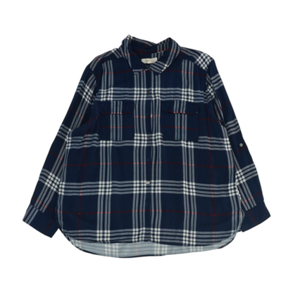 Navy Plaid Button Down