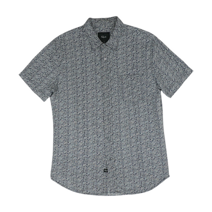 Navy Floral Short Sleeve Button Down