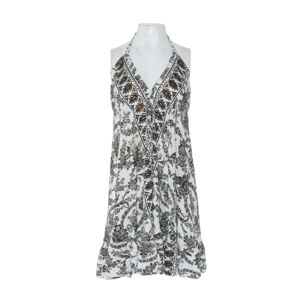 Paani Luv Ivory Floral Mini Dress – Image 1