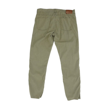 Green Solid Casual Pants