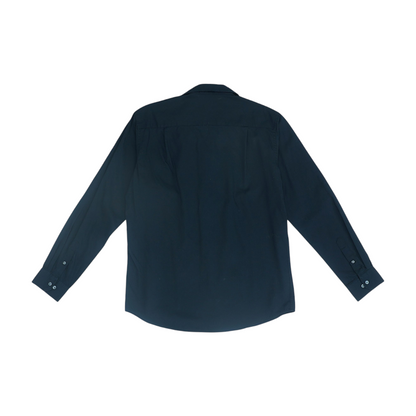 Black Solid Long Sleeve Button Down