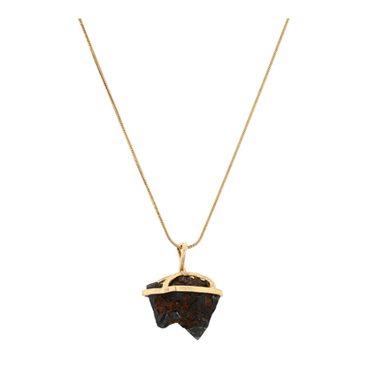 18K Yellow Gold Magnetite Pendant Necklace