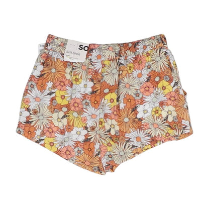 Orange Floral Shorts