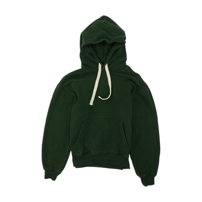 Green Solid Hoodie Pullover