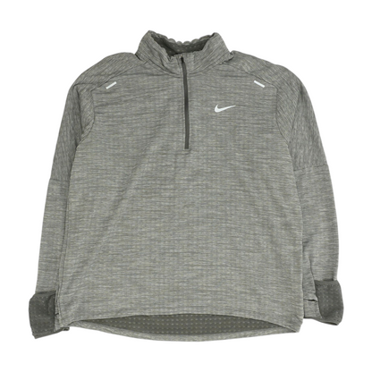 Gray Solid 1/4 Zip Pullover