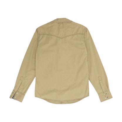 Tan Solid Long Sleeve Button Down