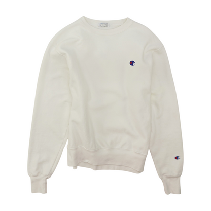 White Solid Sweatshirt Pullover