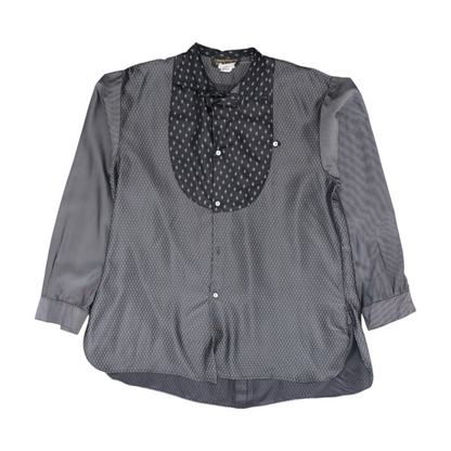 Vintage Black Print Long Sleeve Button Down