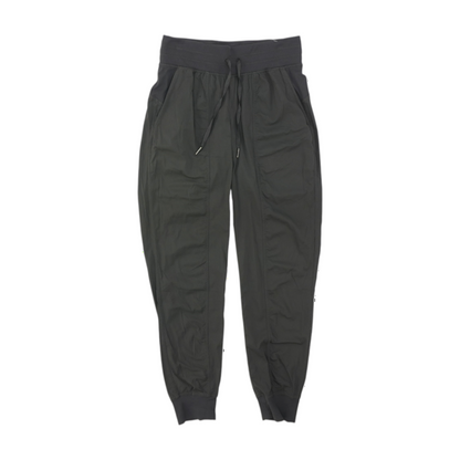 Gray Striped Tapered Pants