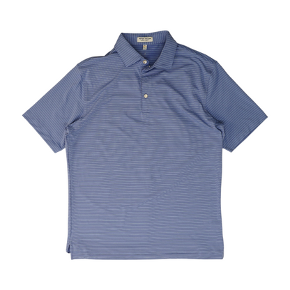 Blue Striped Short Sleeve Polo
