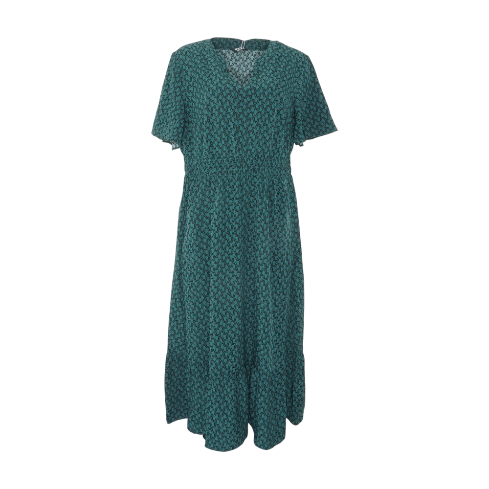 Teal Abstract Midi Dress